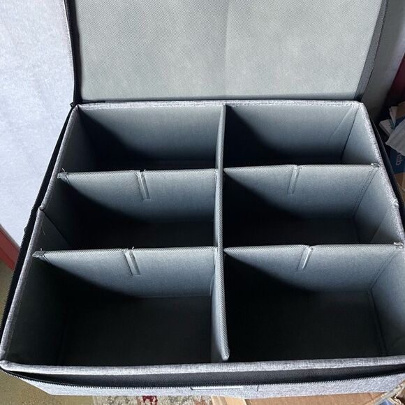 Storage Bag Heather Gray w/Double Zippers and Six Compartments (Like New) - Picture 2 of 10